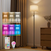Adjustable LED Floor Lamp RGB Colour Changing Dimmable Remote Tall Reading Light