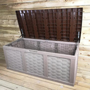 634L Rattan Garden Storage Box Seat Waterproof Outdoor Decking Bench