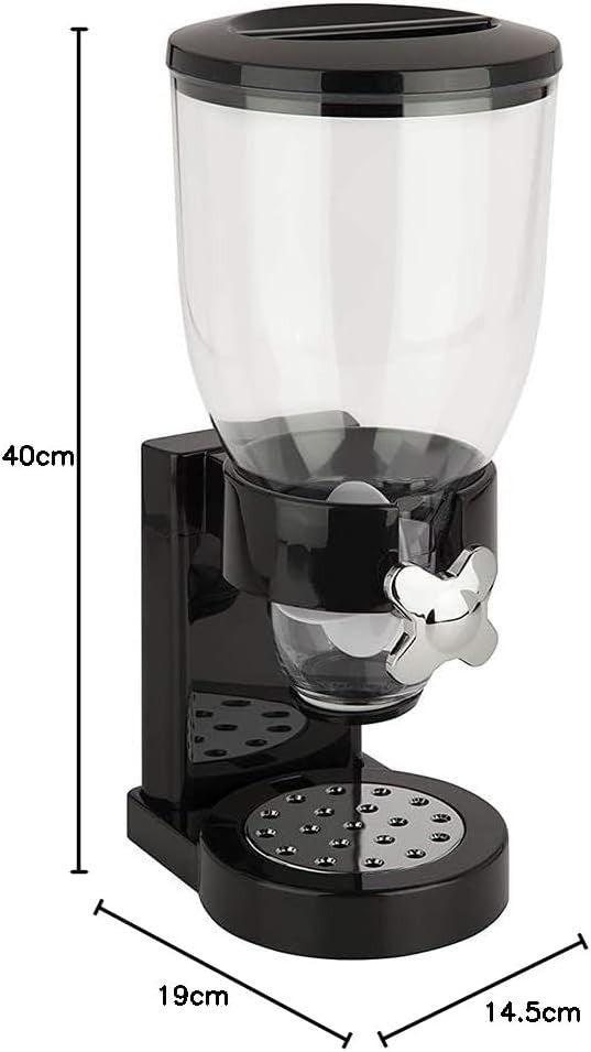 1.5L Cereal Dispenser Easy Pour Dry Food Storage Black
