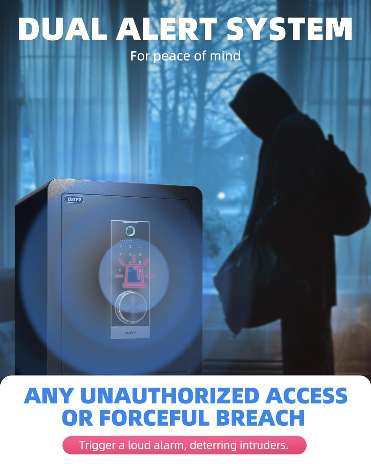 2.0 Cu Ft Biometric Fingerprint Safe Fireproof Security Box Alarm