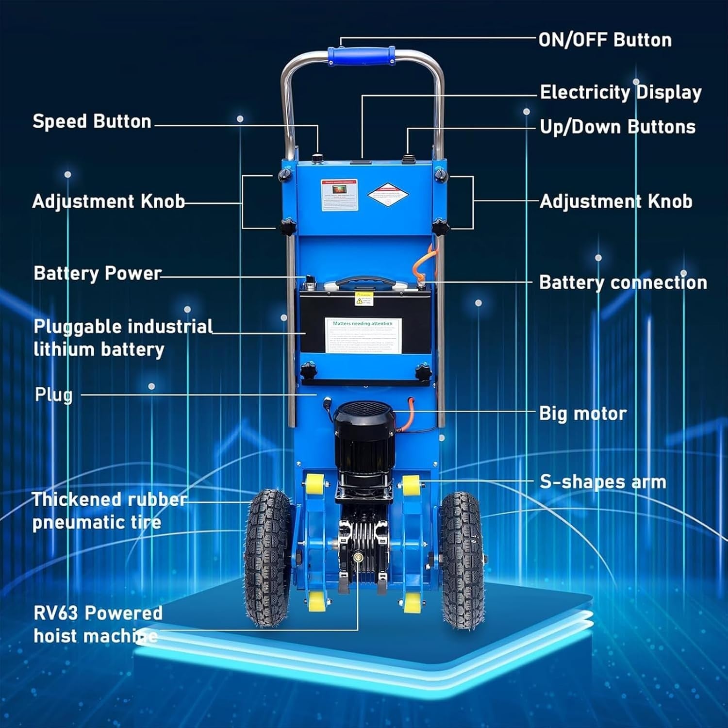 Electric Stair Climber Hand Truck 900lbs Brushless Motor Heavy Duty Trolley