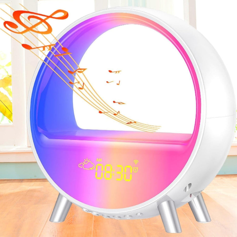 Smart Bluetooth Speaker Alarm Clock Wireless Charging RGB Night Light