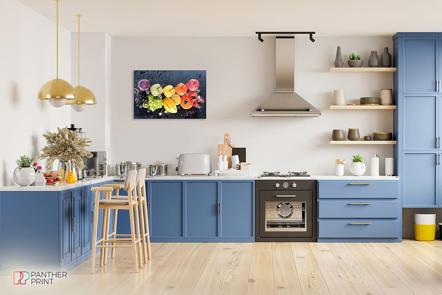 Panther Canvas Wall Art 36x24in Colourful Fruit Dining Kitchen Decor