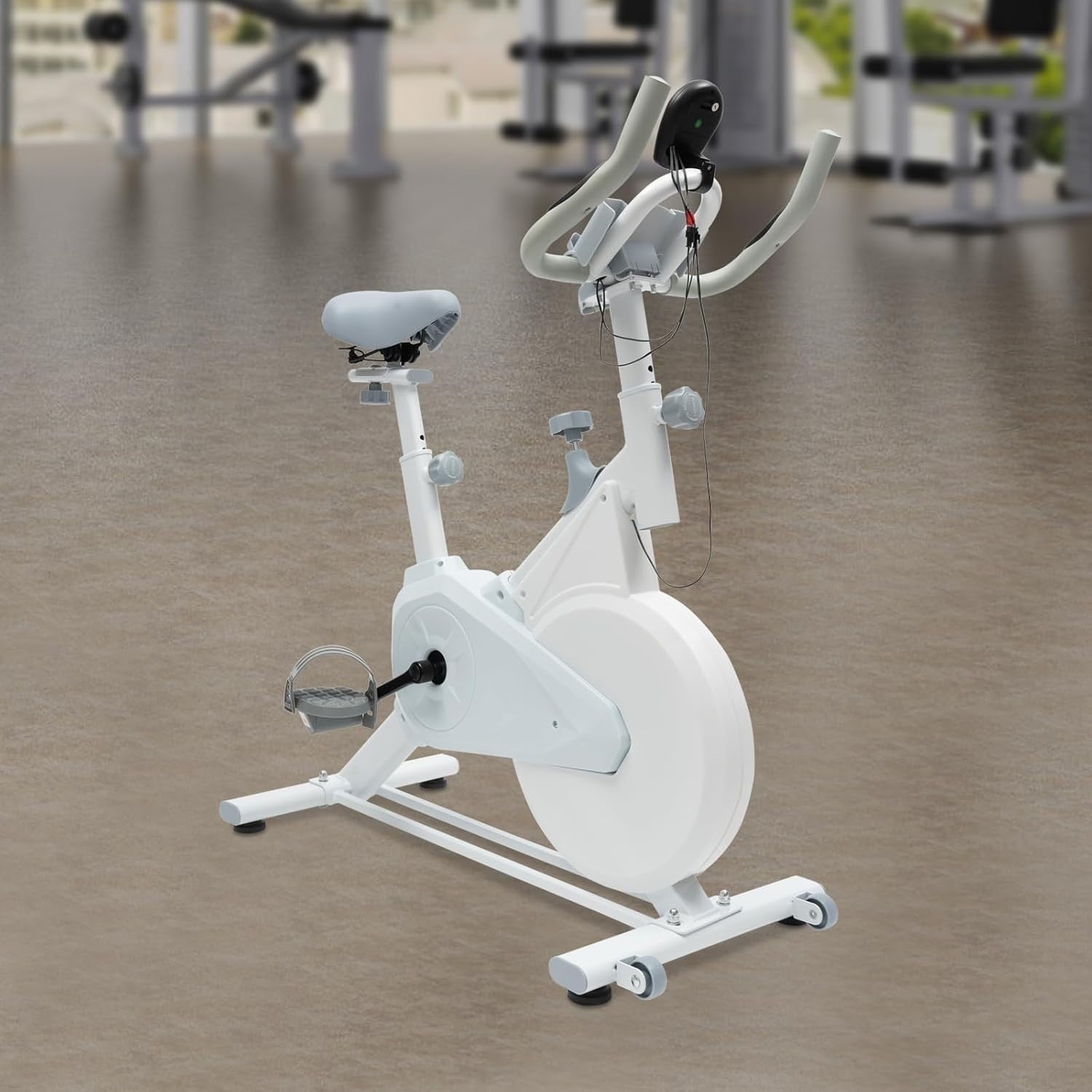 Quiet Indoor Exercise Bike w/ Adjustable Resistance, Safe Pedals & 176lb Cap