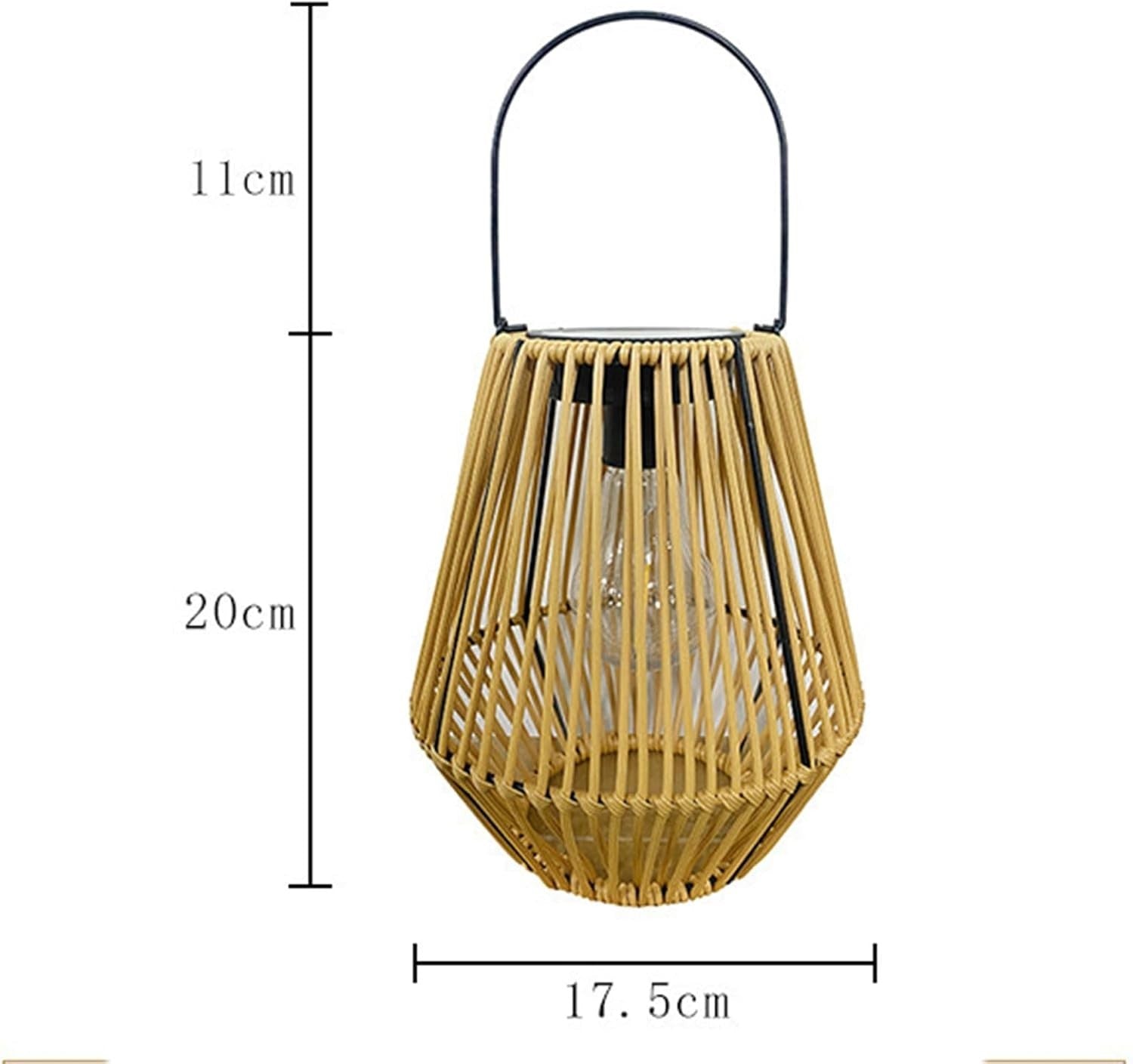 Japanese Hanging Solar Lantern – Rattan Outdoor Garden Light (Style B)