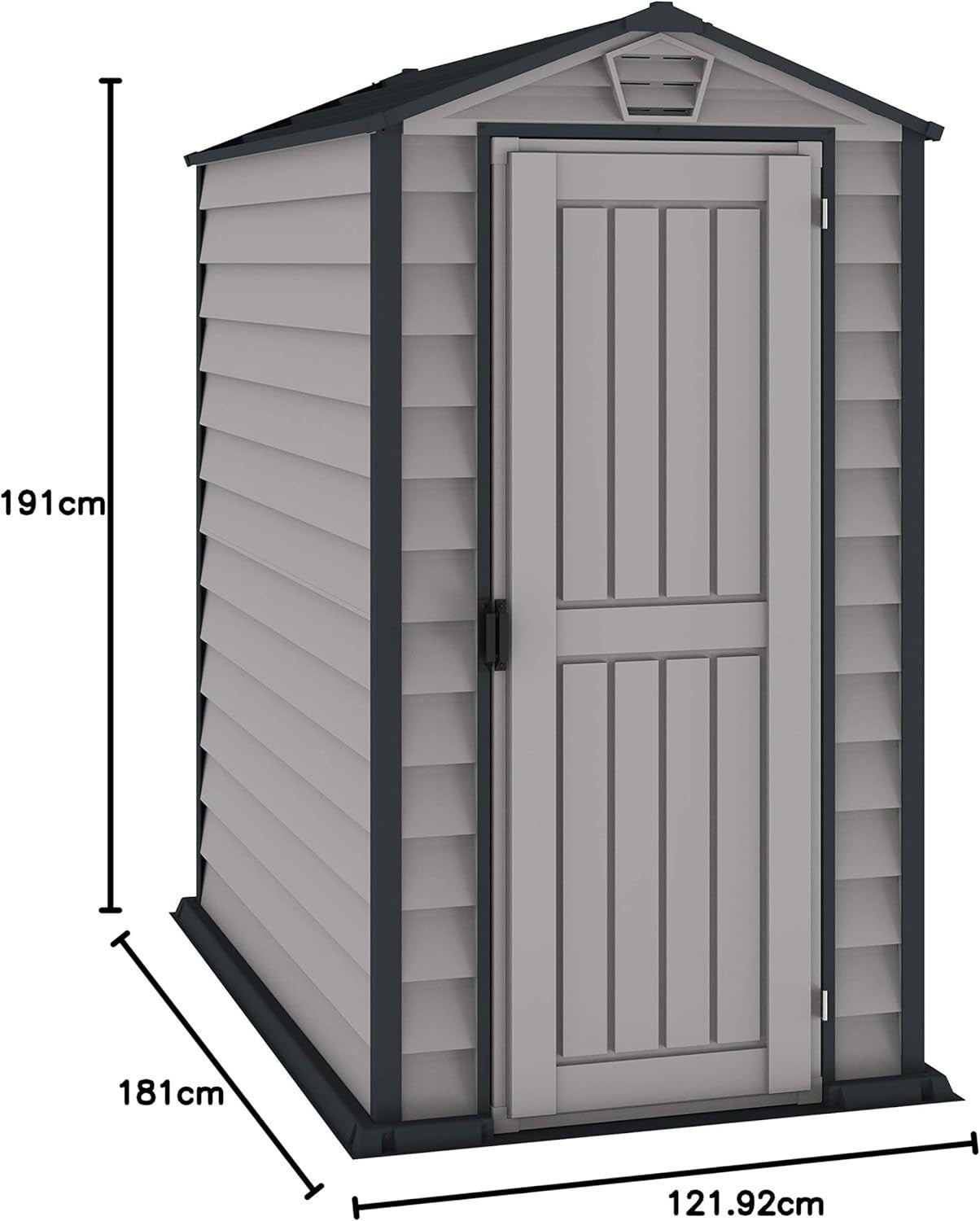 4x6FT Plastic Garden Shed with Floor Lockable Outdoor Weatherproof Storage