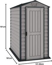 4x6FT Plastic Garden Shed with Floor Lockable Outdoor Weatherproof Storage