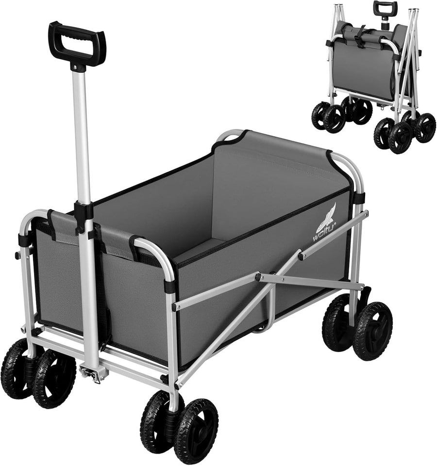 Folding Garden Trolley Wagon 80kg Heavy Duty Cart Camping Picnic Wheels
