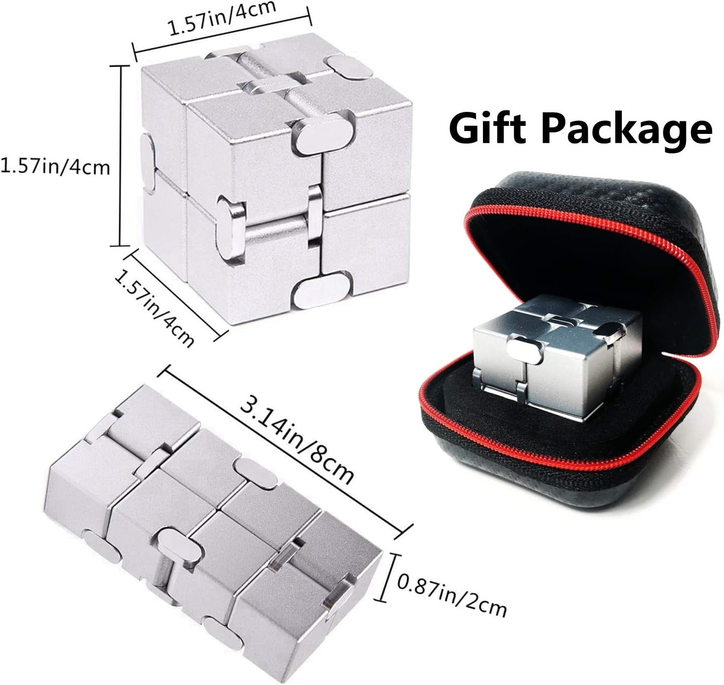 Metal Infinity Cube Fidget Toy Anxiety Stress Relief Finger Flip