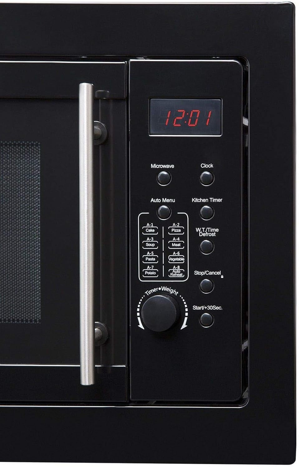 25L Integrated Built In Microwave 900W Digital Timer Black