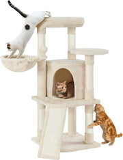 Cat Tree 107cm Climbing Tower Scratching Posts Condo Basket Indoor