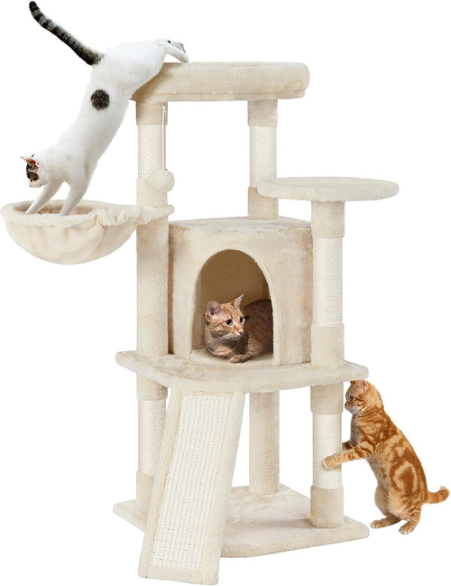 Cat Tree 107cm Climbing Tower Scratching Posts Condo Basket Indoor