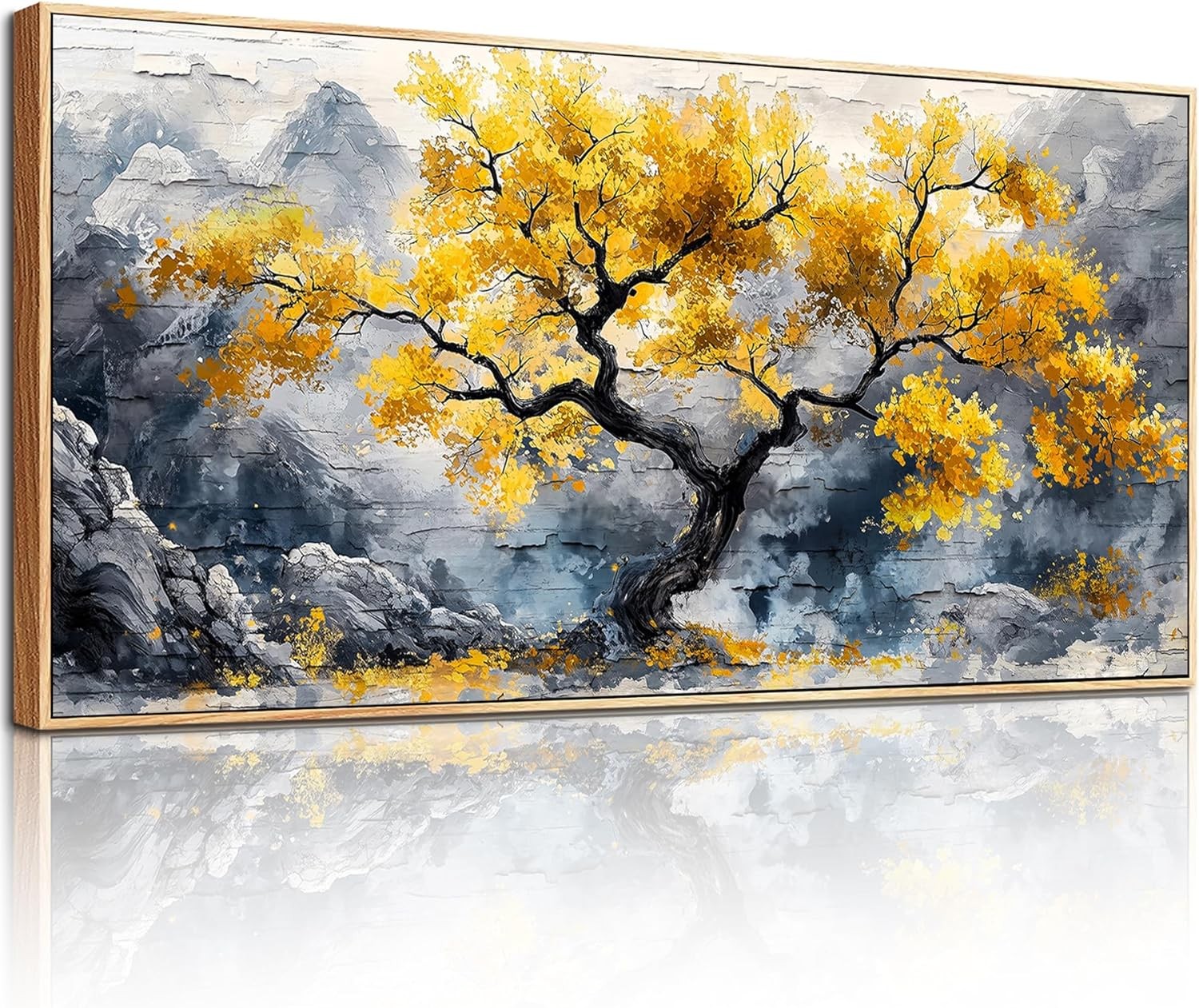 Large Tree of Life Canvas Wall Art Framed Nature Living Room Wall Decor