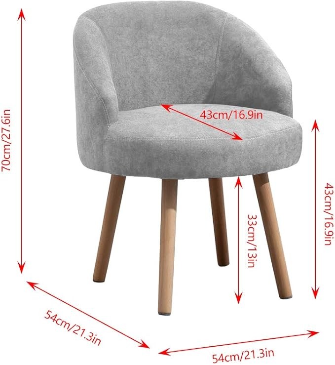 Set of 2 Grey Accent Tub Chairs Small Lounge Sofa Upholstered Fabric