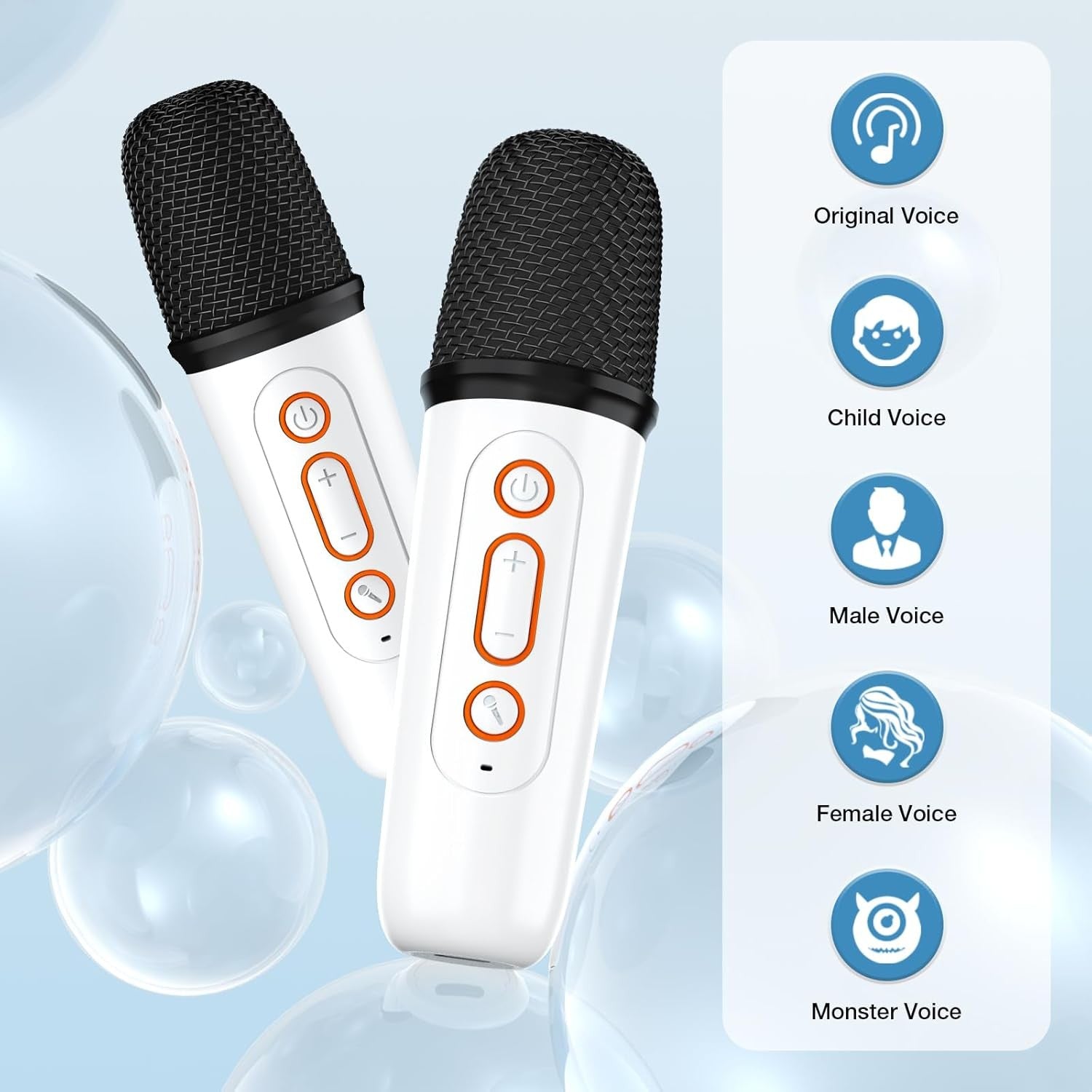 Portable Kids Karaoke Speaker 2 Mics RGB Light Bluetooth Party