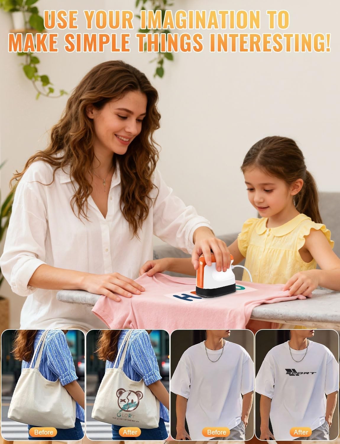 Mini Heat Press Machine for T Shirts Portable Iron Heat Transfer Vinyl Press