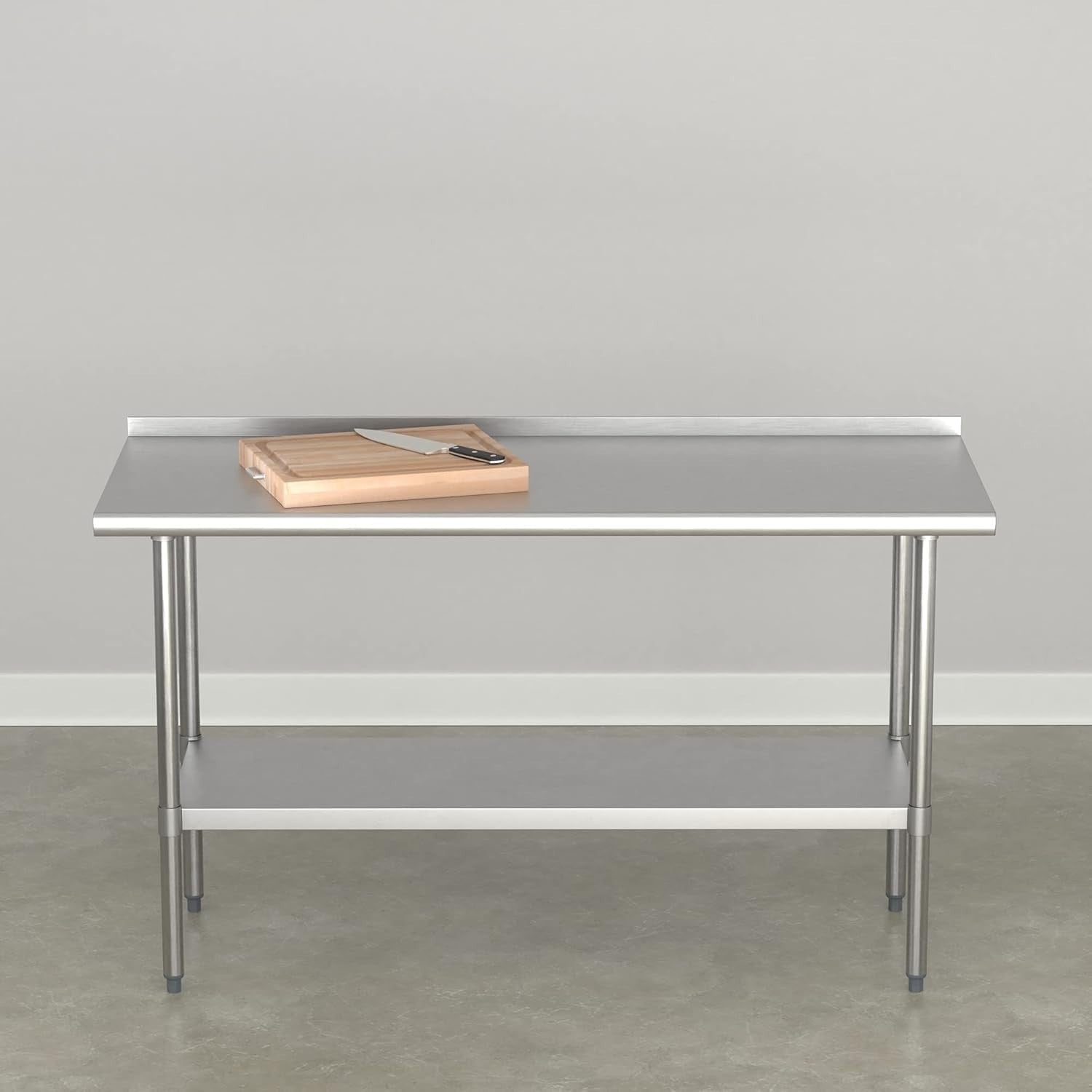 NSF Stainless Steel Workbench 152x61cm with Backsplash & Adjustable Shelf