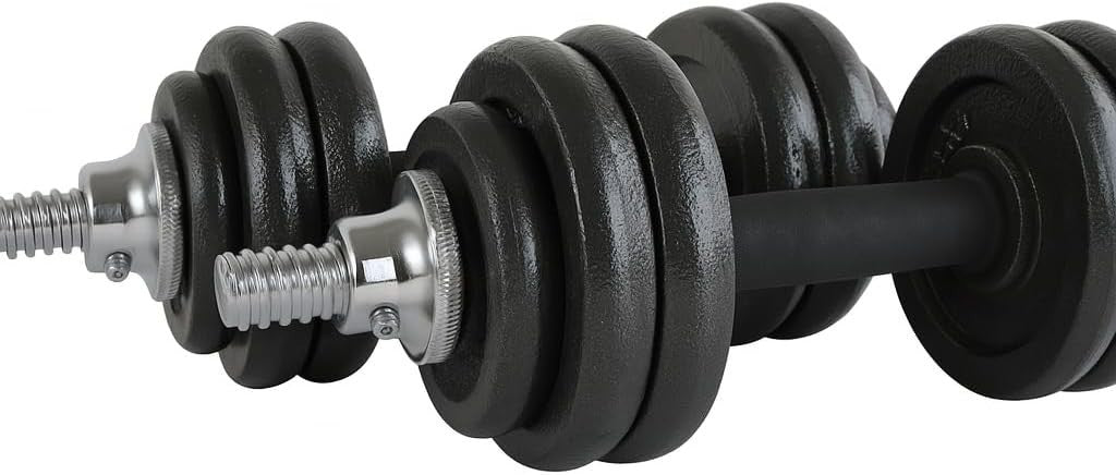 Adjustable Cast Iron Dumbbell Barbell Set 15–50kg Non Slip Home Gym