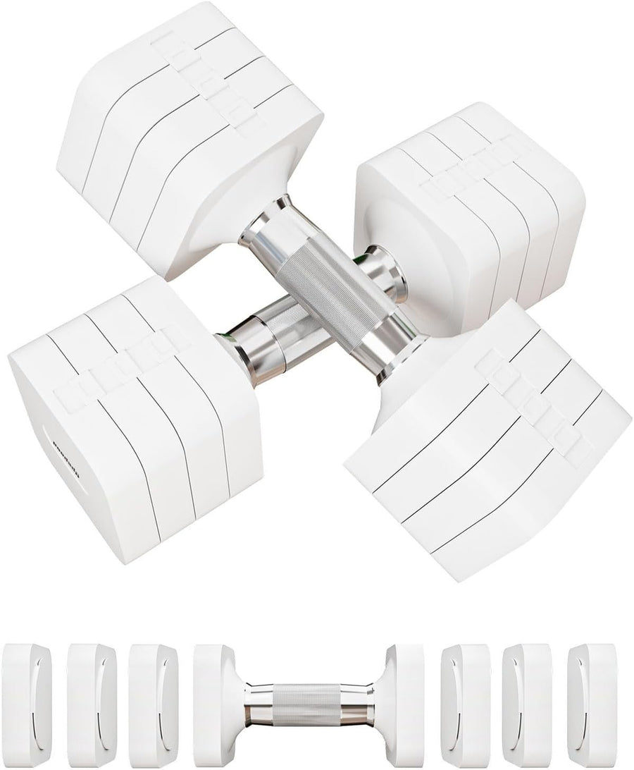 15LB Adjustable Dumbbell Set Pair 4-in-1 Anti-Roll Home Gym Hand Weights