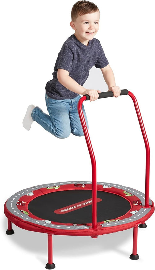 2-in-1 Toddler Trampoline Play Mat Indoor Jumper Handle 55LB