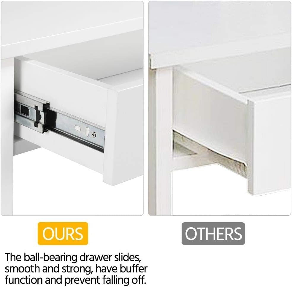 Slim Console Table with Drawer & Storage Shelves – Space-Saving, Durable Wood