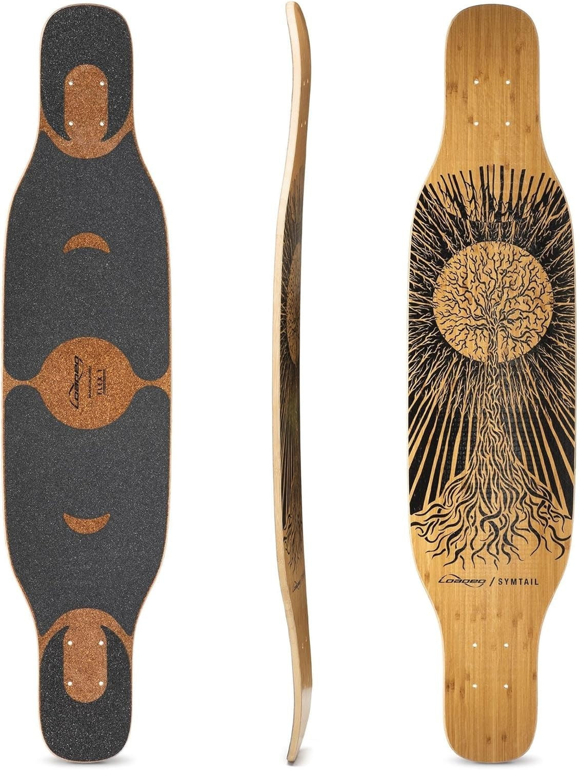 Symtail Longboard Deck 39.5" × 8.75" Bamboo Fibreglass Flex 2