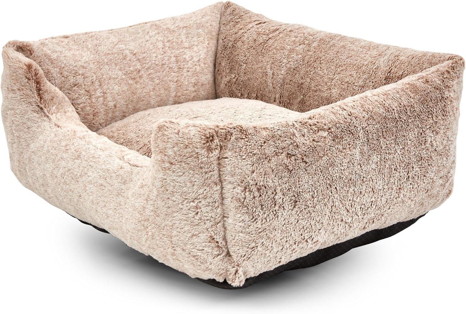 Medium Faux Fur Dog Bed 69x55x20cm Washable Non Slip Cream