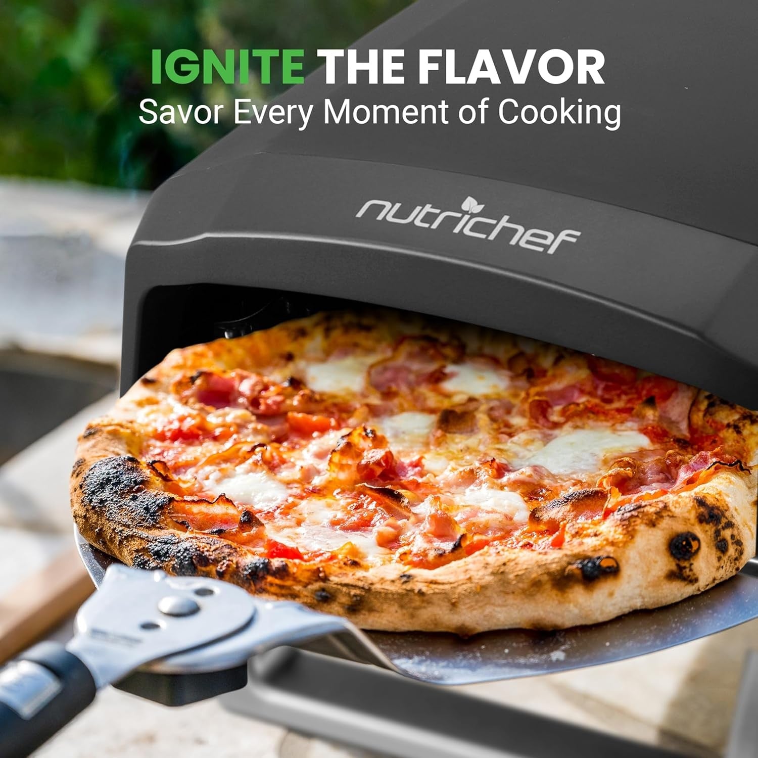 Outdoor Gas Pizza Oven 12" 500°C Rotating Stone Stainless Steel BBQ Cooker