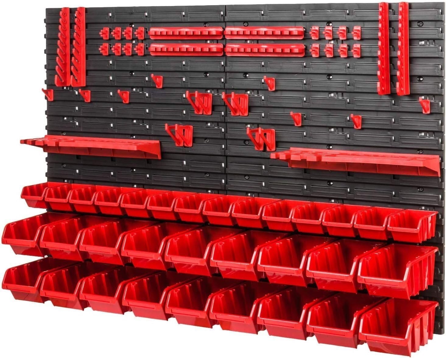Garage Workshop Peg Board Tool Organizer Wall Storage Bin Rack Set