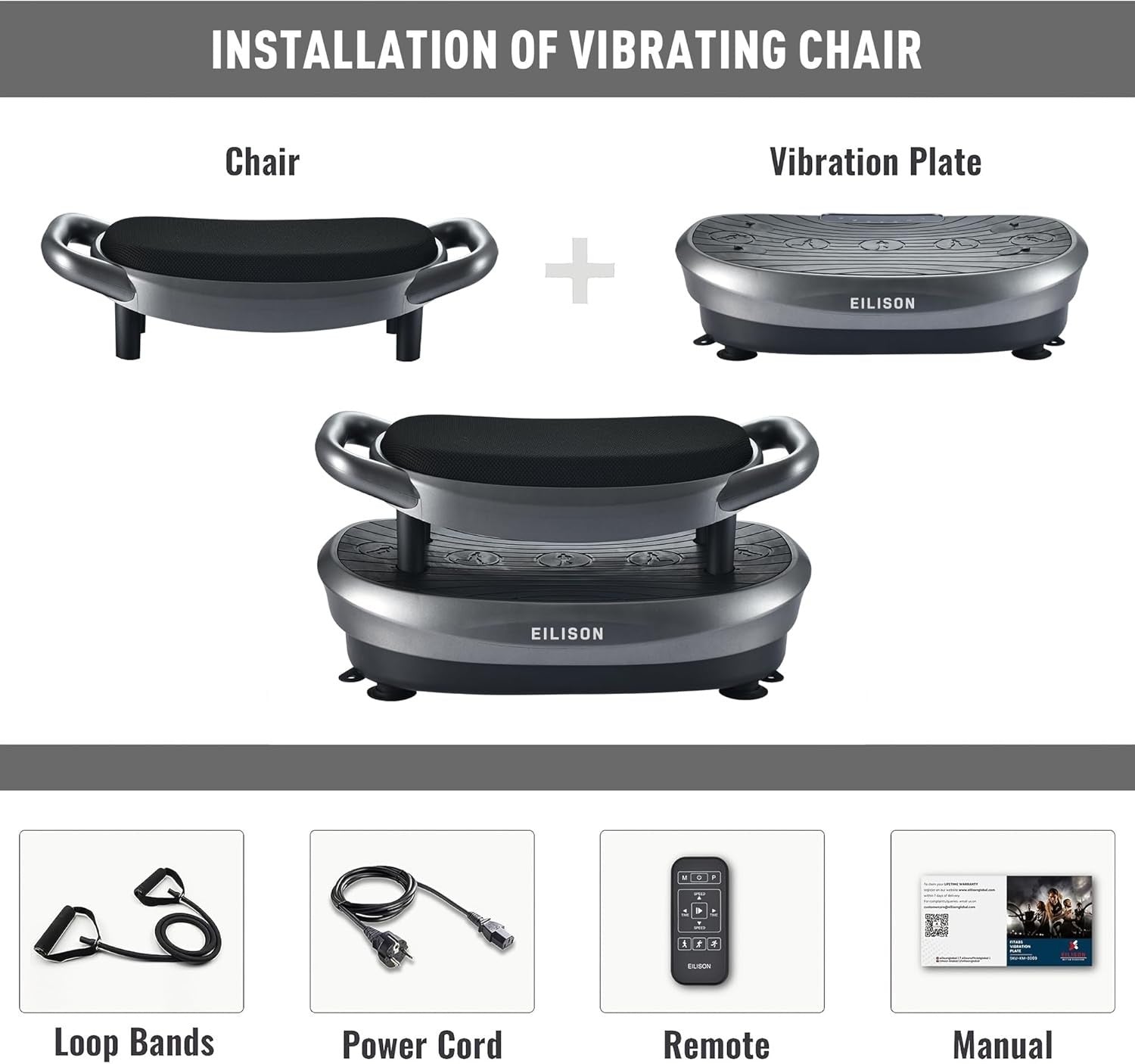 3D Vibration Plate Exercise Machine with Seat Weight Loss Recovery 158kg