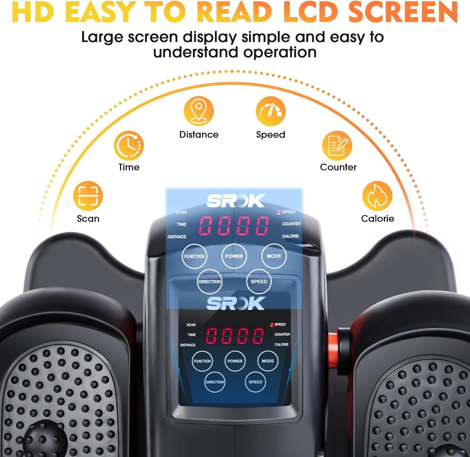 Under Desk Electric Elliptical Leg Exerciser Quiet 12 Speed Seated Pedal