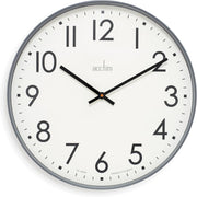 Silent Large 50cm Wall Clock - Contemporary Grey, Quartz Movement, No Tick