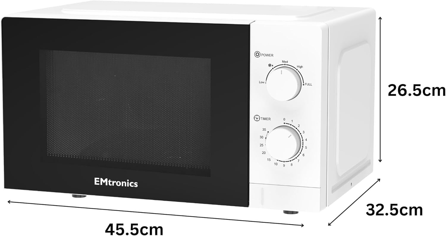 20L 700W Manual Microwave White 5 Power Defrost
