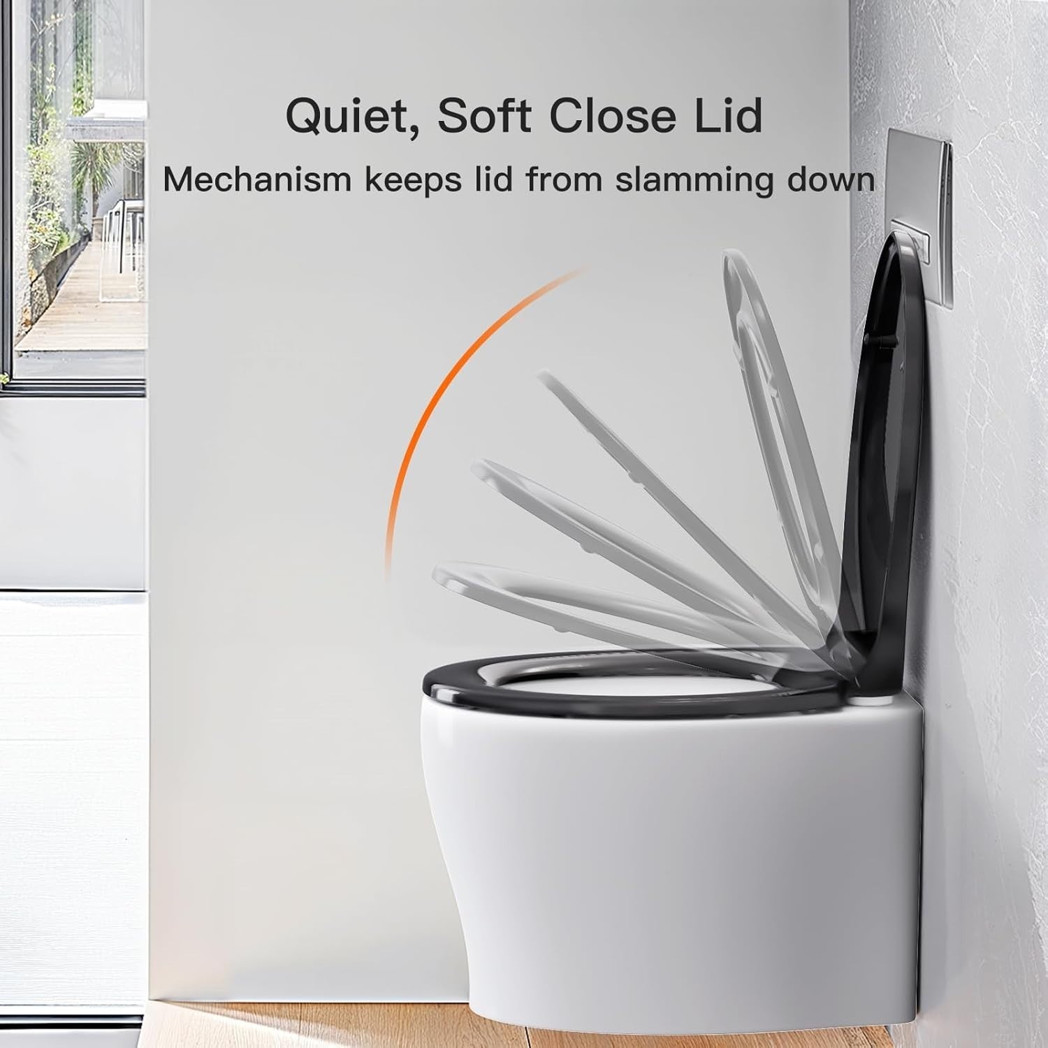 Soft Close Toilet Seat Quick Release Top Fixing O Shape White Adjustable Hinges