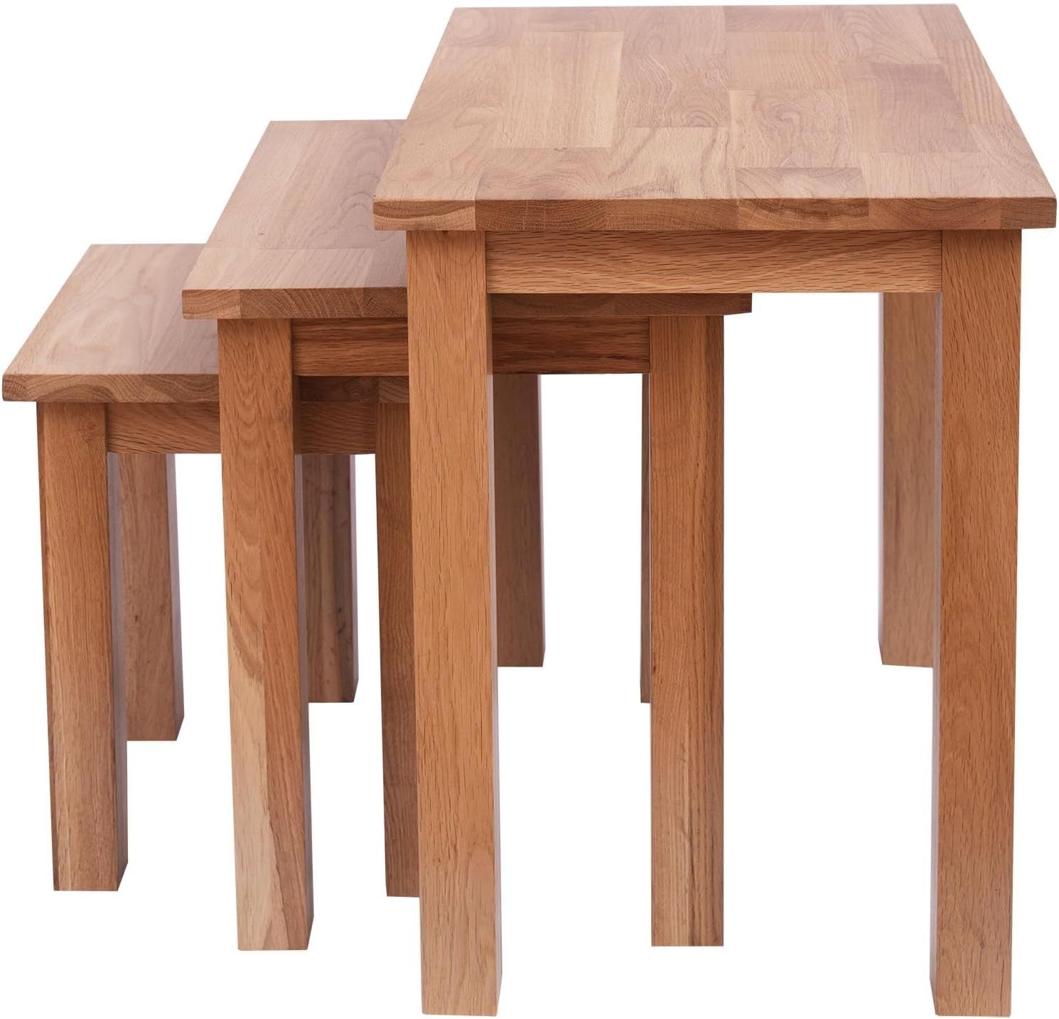 Solid Oak Wood Side End Coffee Table Nightstand | Small Rectangle Dining Desk