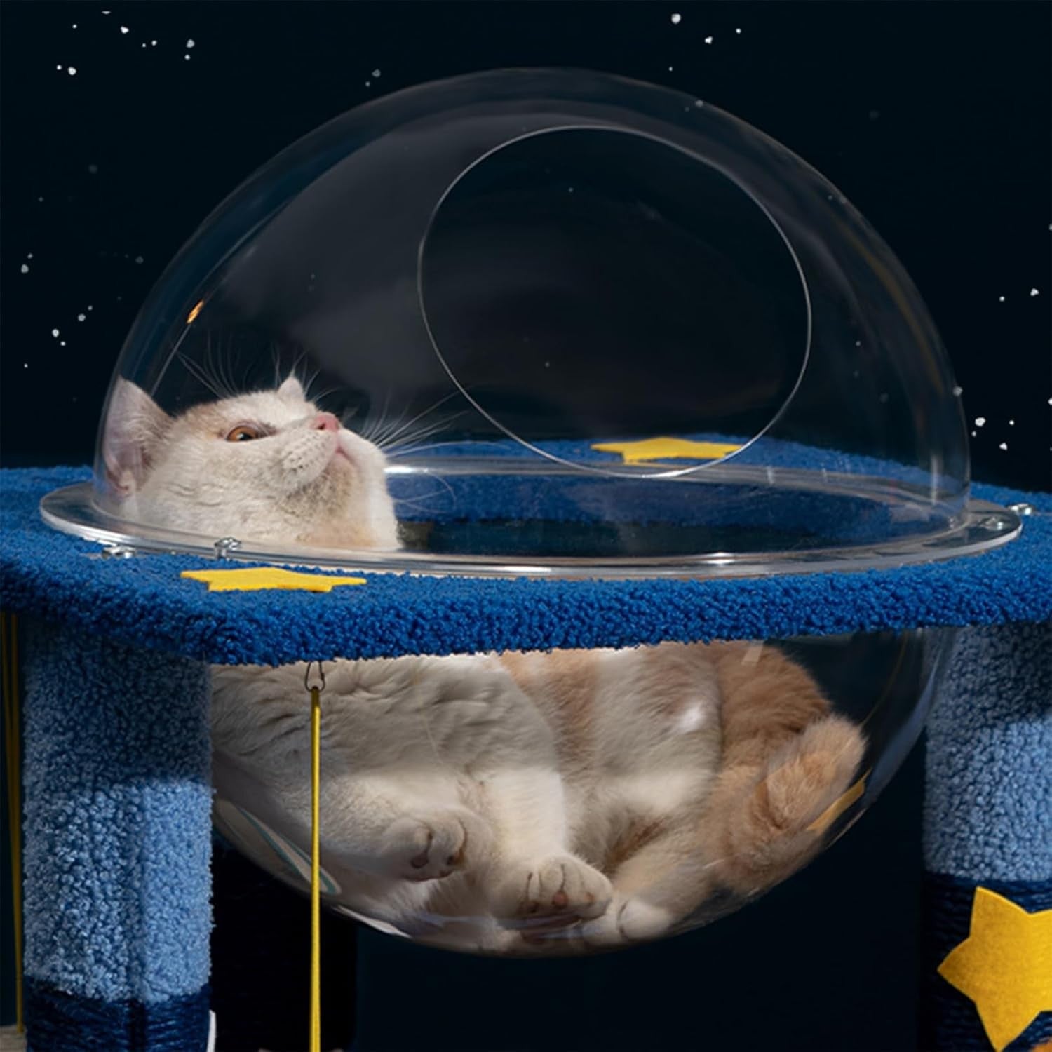 66cm Space Cat Tree Blue Moon Platform Capsule Condo Scratching Tower