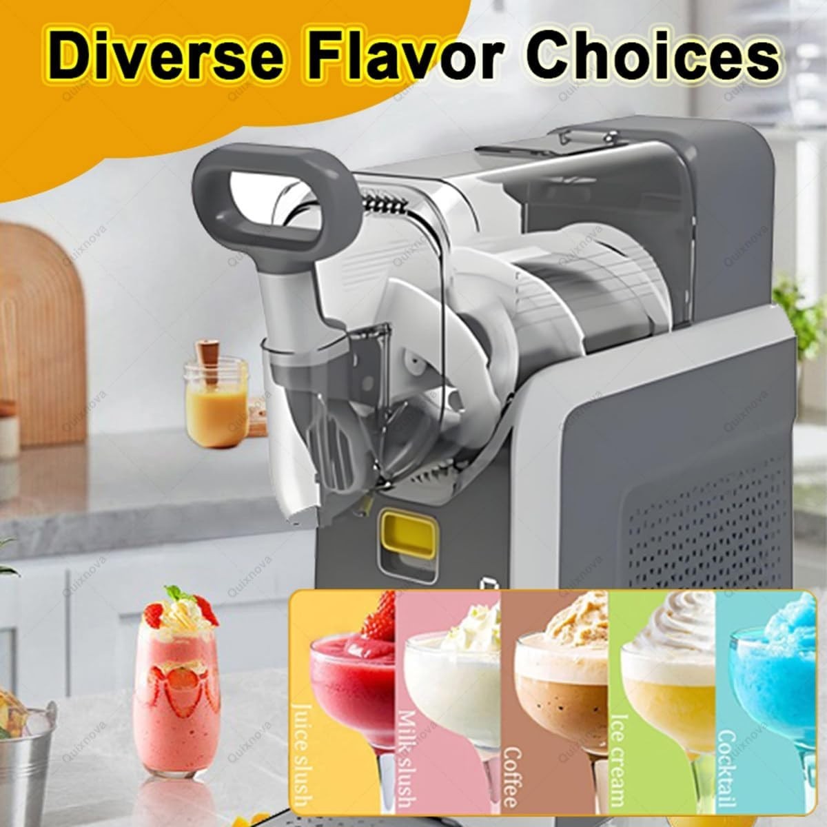 Frozen Drink Slush Machine 2L No Ice Fast Freeze Auto Clean Cocktail Maker