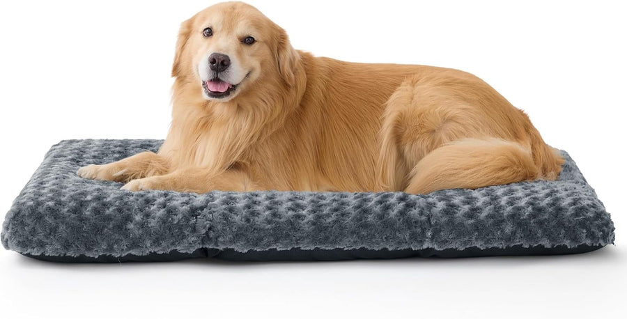XL Dog Crate Mattress 119x74x9cm Washable Plush Non Slip Grey