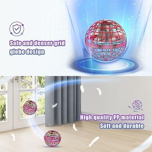 Flying Ball Hover Toy for Kids Teens UFO Spinner RGB Light Mini Drone