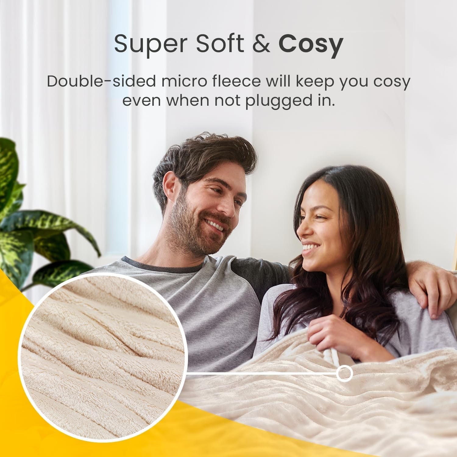 Electric Heated Throw Blanket 10 Heat Timer Remote Washable 160x130cm