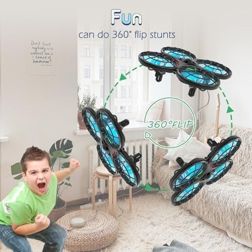 Loolinn Kids Drone with Auto Anti-Collision, Hand Control & 360° Flips