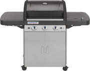 Premium 3-Burner Gas BBQ Grill with Side Burner, Cast Iron Grates