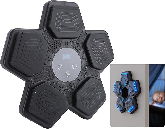 Music Boxing Machine Wall Mounted Bluetooth Punch Pad LED Training Game