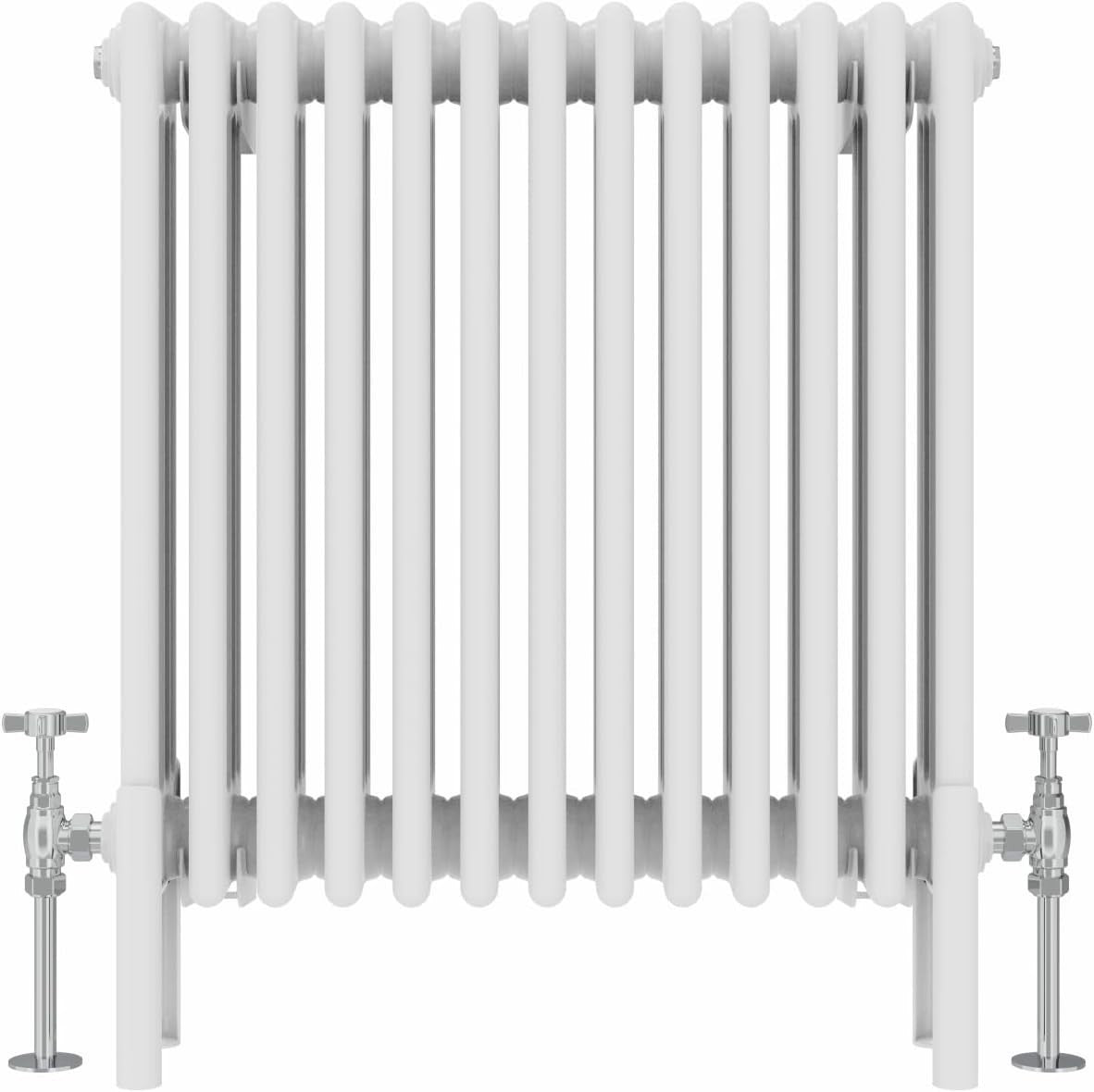 4 Column Horizontal Radiator 600x605mm White Cast Iron Style