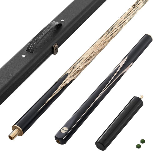 57in 3 Piece Snooker Pool Cue 19oz 9.7mm Tip Solid Wood Set
