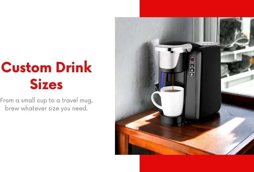 K-Cup Compatible Coffee Machine 1.3L Tank Fast Brew Auto-Shut Off Compact