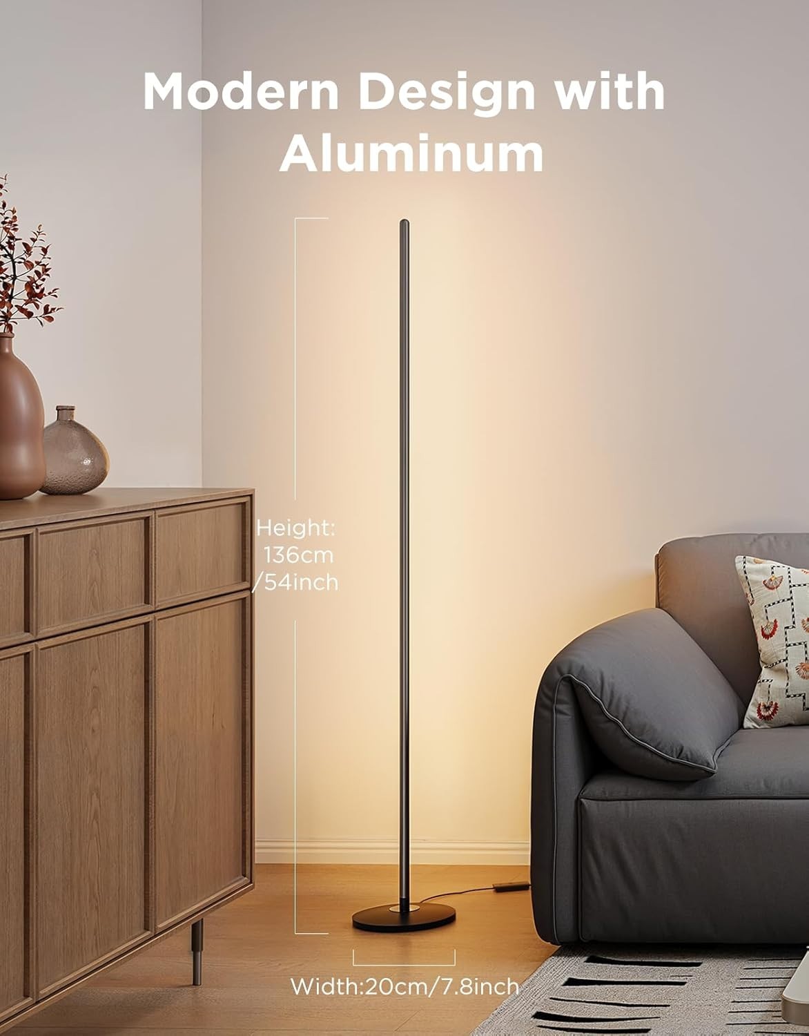 RGB Corner Floor Lamp Smart LED Light 61 Modes Music Sync Alexa Mood Lamp