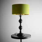 Black Metal Table Lamp Green Velvet Shade Gold Interior E14 Light
