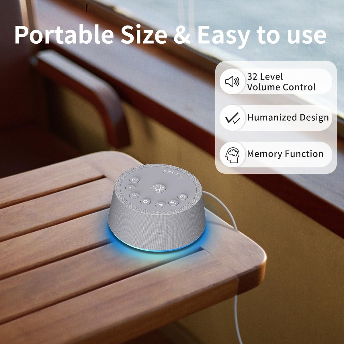 White Noise Sound Machine 25 Soothing Sounds 32 Volume Timer Night Light