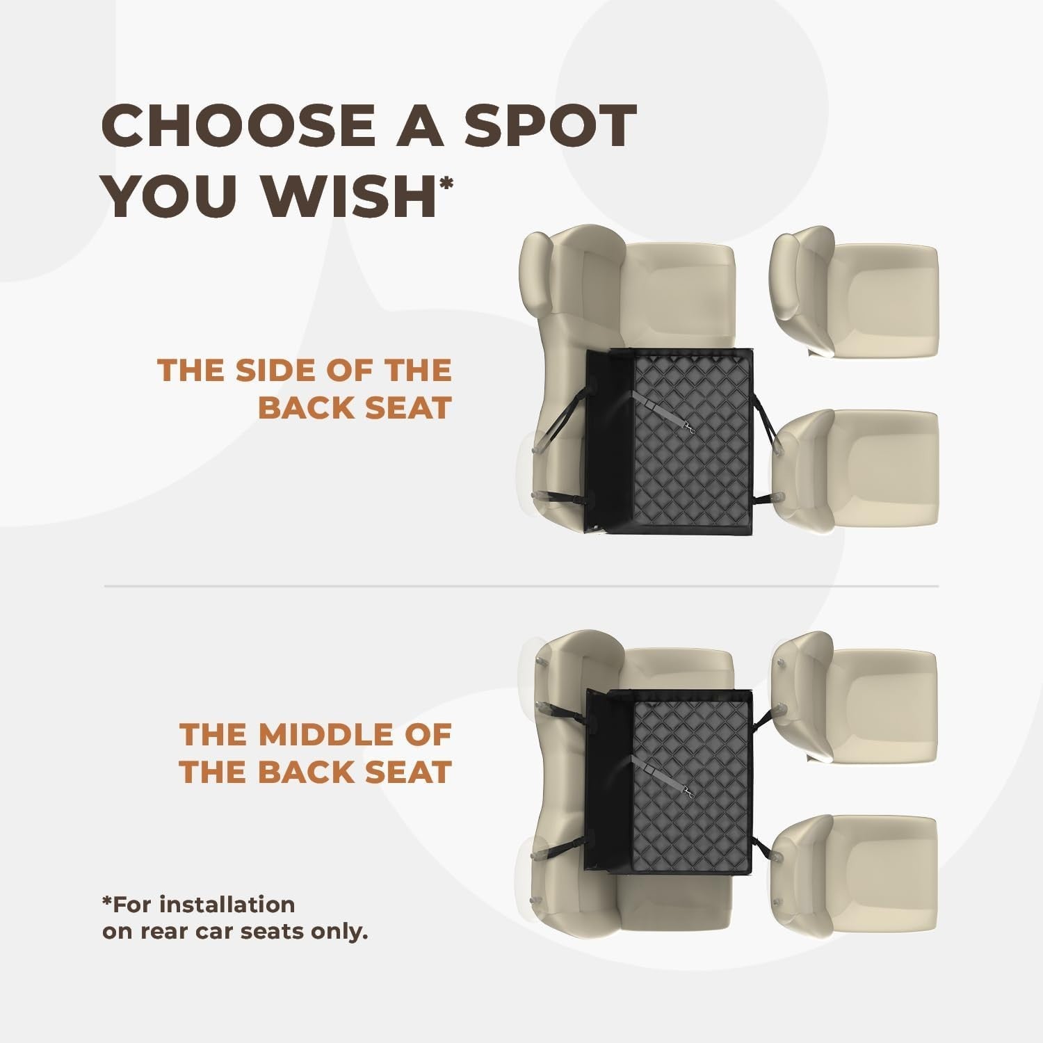 Heavy Duty Dog Car Seat Waterproof Travel Bed Safety Belt Up To 26kg